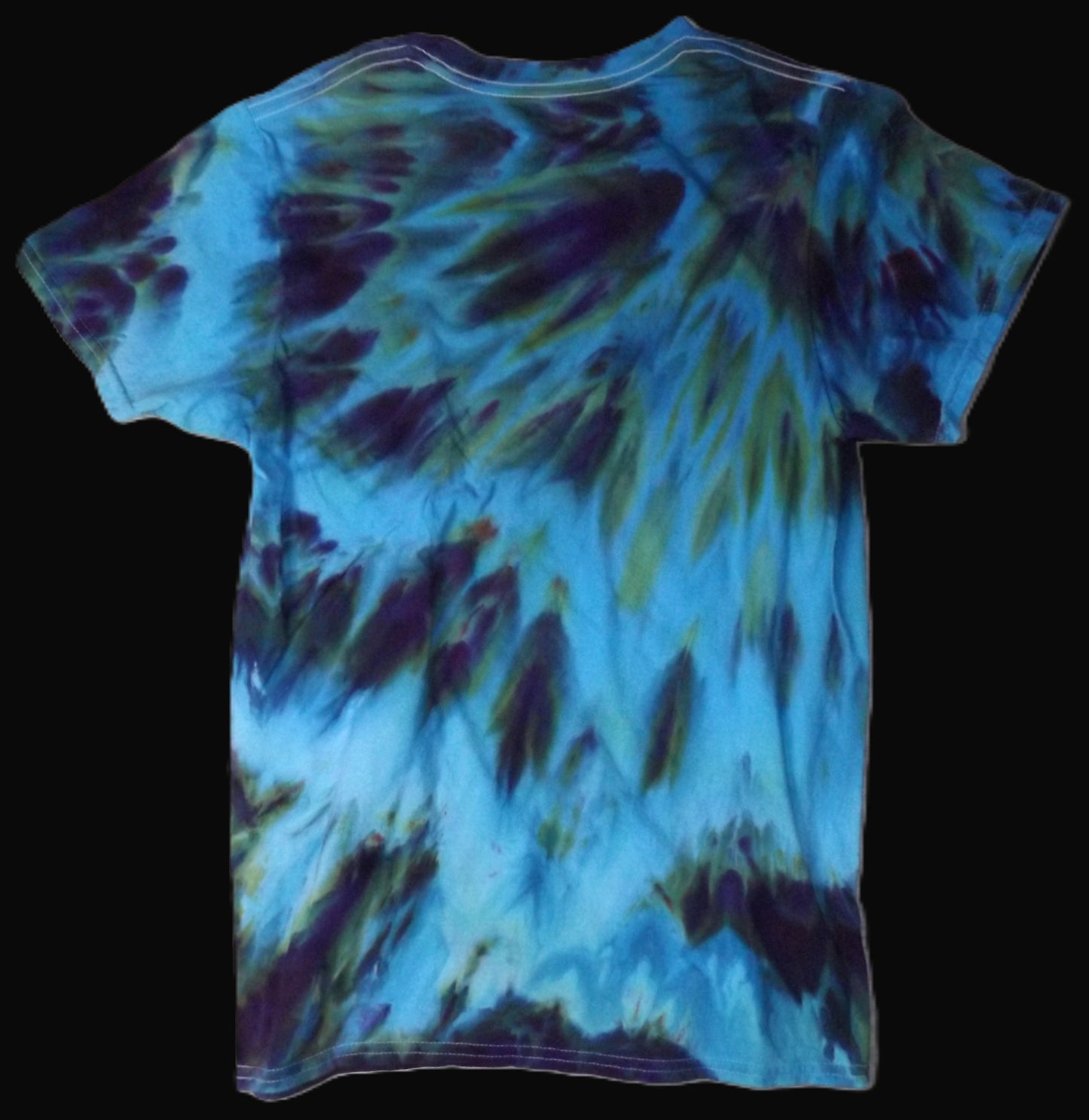 Ice Tie-dye Small Crew Neck T-shirt Aqua and Purple Twist Ice