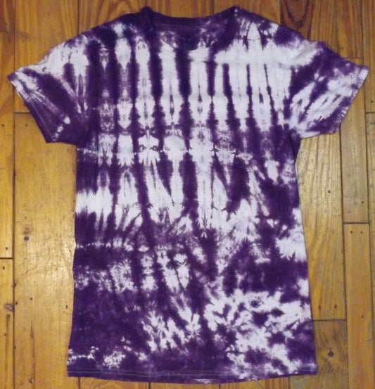 Pleat Tie-dye Small Crew Neck T-shirt Plum