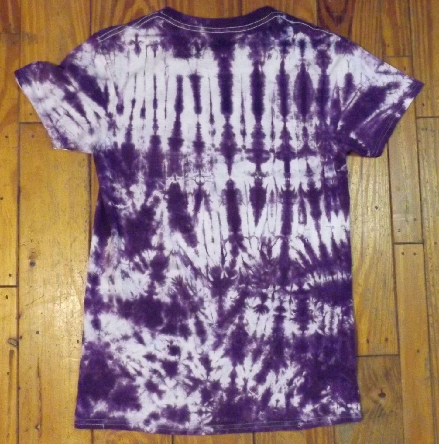 Pleat Tie-dye Small Crew Neck T-shirt Plum