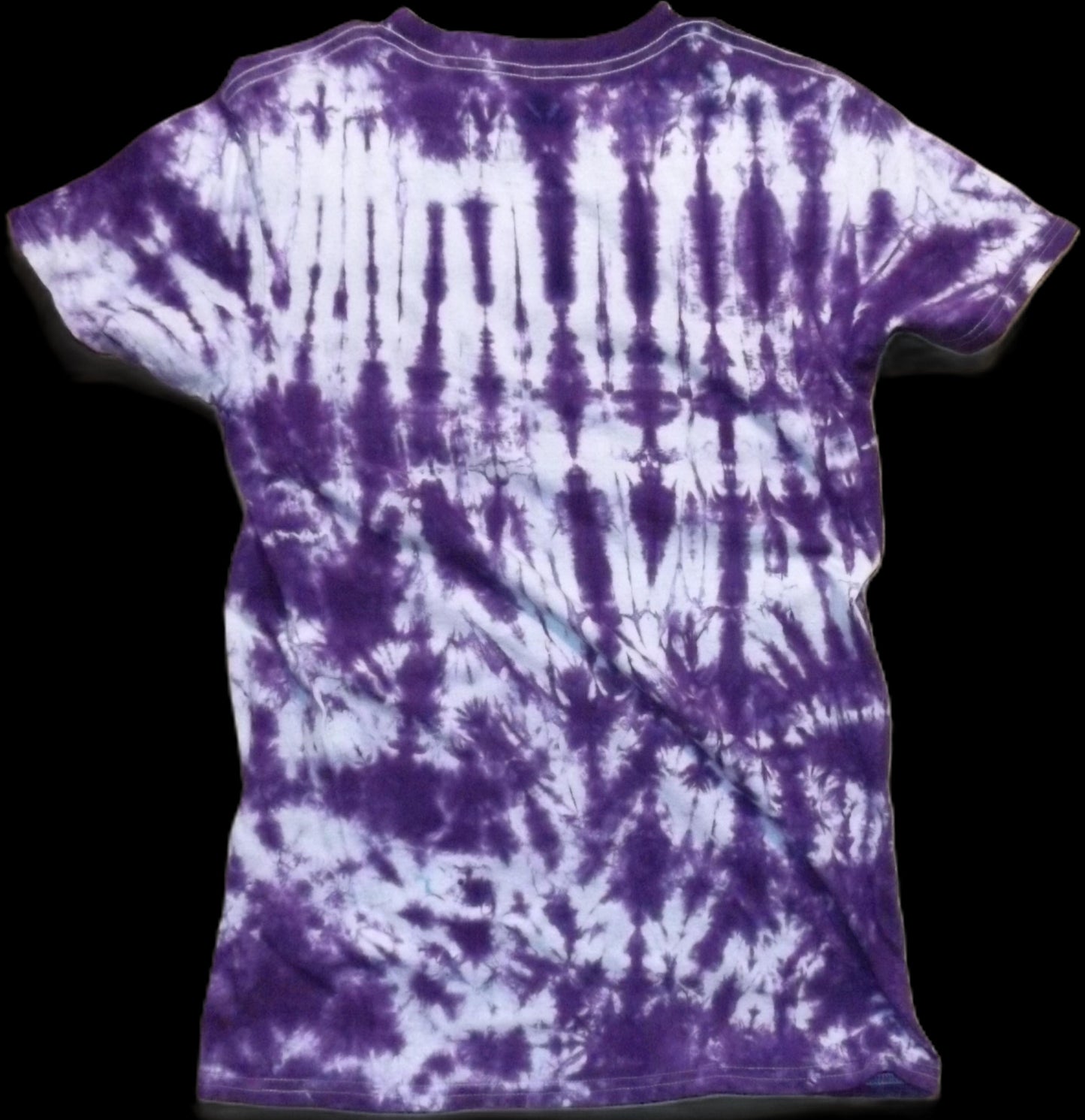 Pleat Tie-dye Small Crew Neck T-shirt Plum