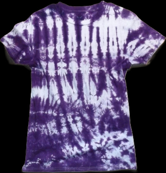 Pleat Tie-dye Small Crew Neck T-shirt Plum