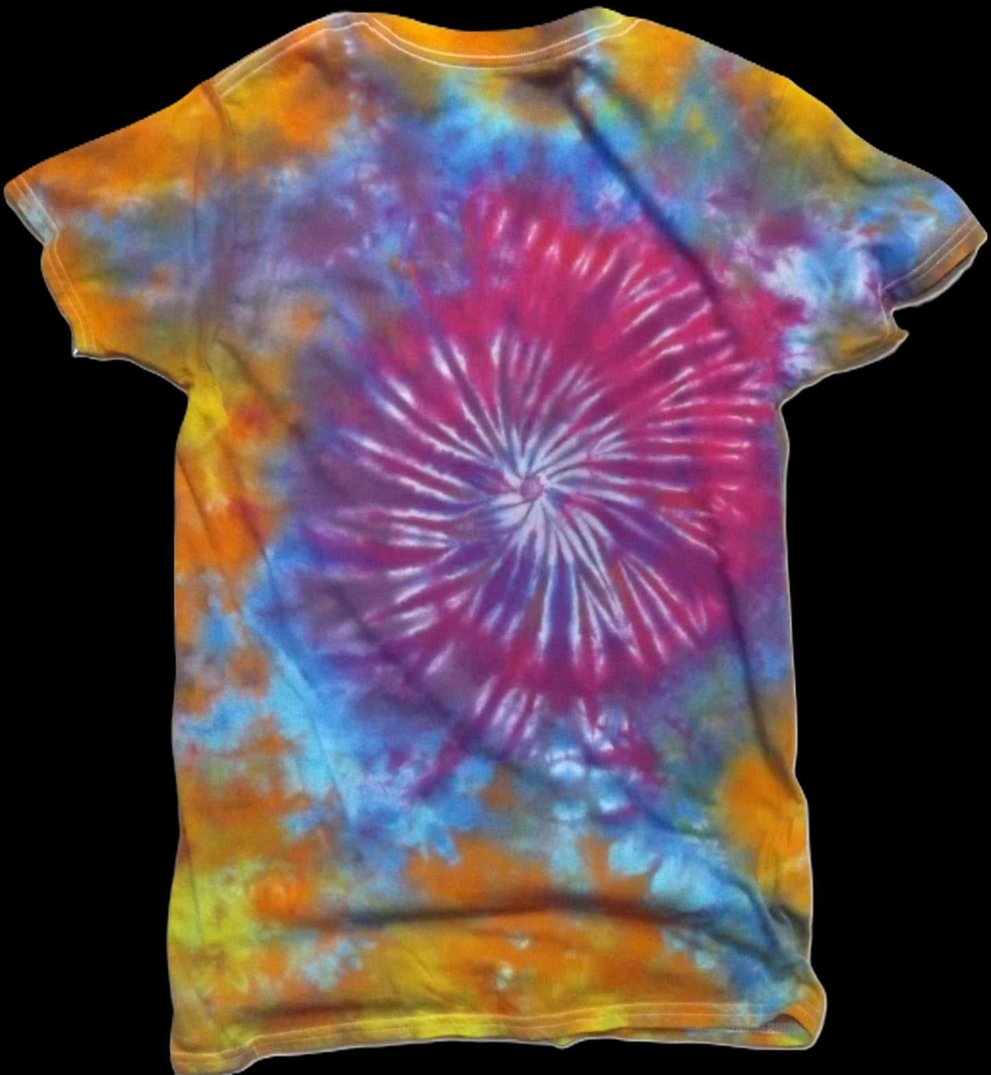 Spiral Tie-dye Small Crew Neck T-shirt Spiral Pattern