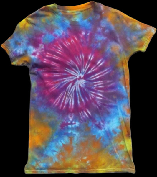 Spiral Tie-dye Small Crew Neck T-shirt Spiral Pattern