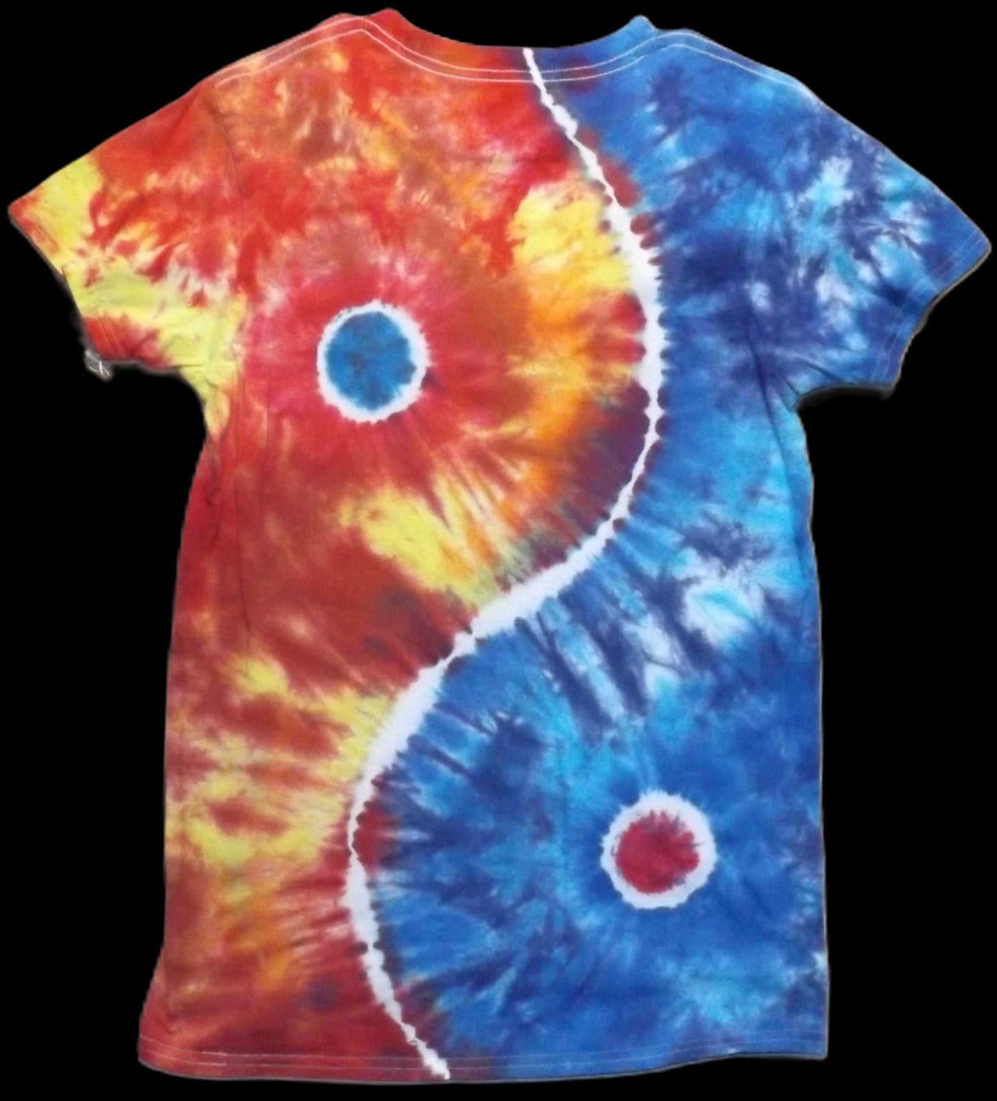 Yin-Yang Tie-dye Small Crew Neck T-shirt Fire and Ice