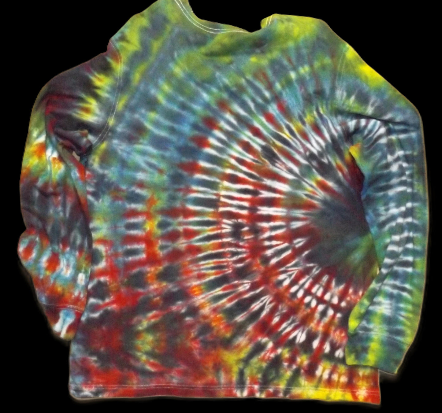 Pleat Tie-Dye XL Long sleeve Crew Neck T-shirt Good Try
