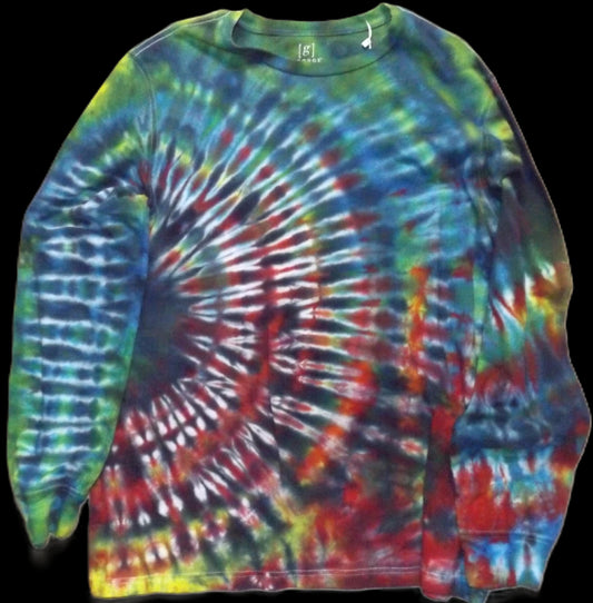 Pleat Tie-Dye XL Long sleeve Crew Neck T-shirt Good Try
