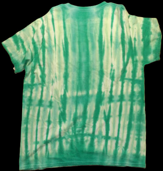 Pleat Tie-dye XL Crew Neck T-shirt Green Pleats