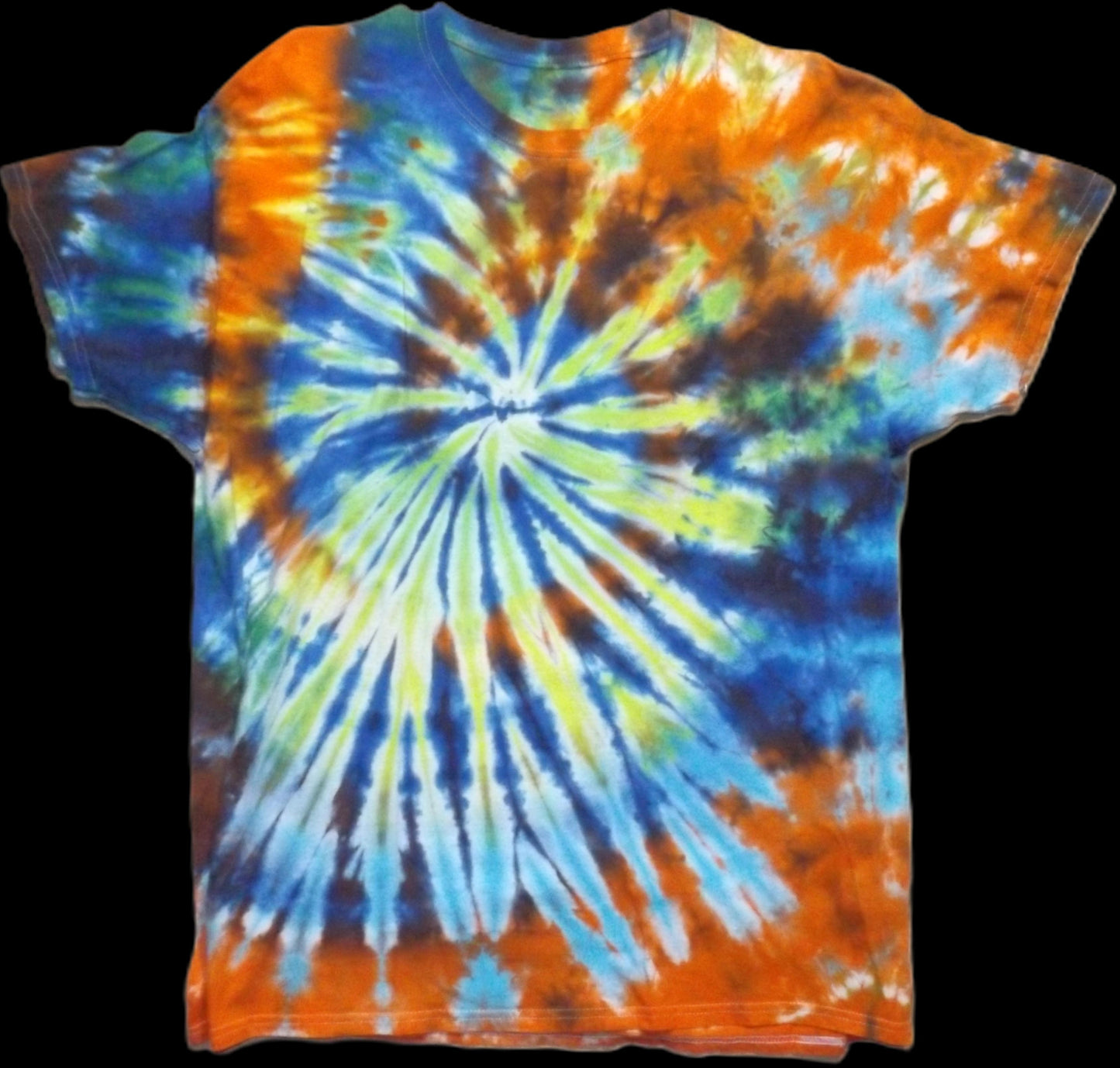 Spiral Tie-dye XL Crew Neck T-shirt Multicolor Spiral