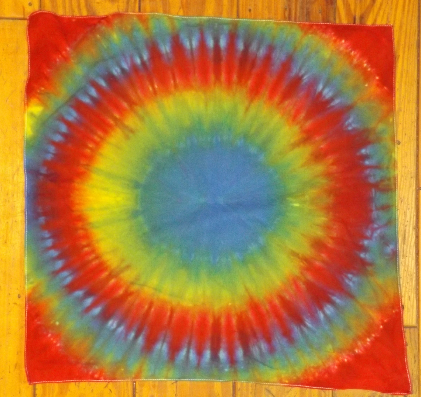 Bandana Circle Tie-dye 20x20 Blue Red Yellow