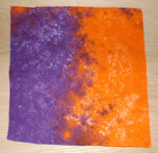 Bandana Scrunch Tie-dye 20x20 Purple and Orange Scrunch