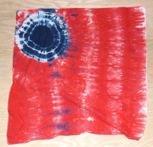 Bandana Pleats Tie-dye 20x20 Red White and Blue