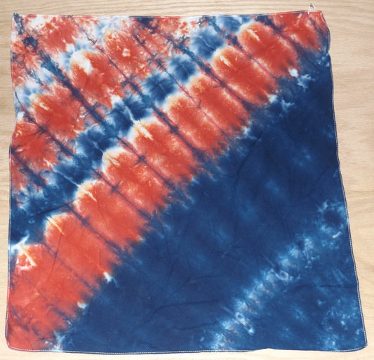 Bandana Pleats Tie-dye 20x20 Red, White and Blue