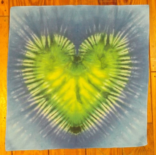 Bandana Heart Tie-dye 20x20 Green One