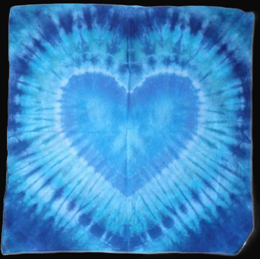 Bandana Heart Tie-dye 20 X 20 Blue Heart