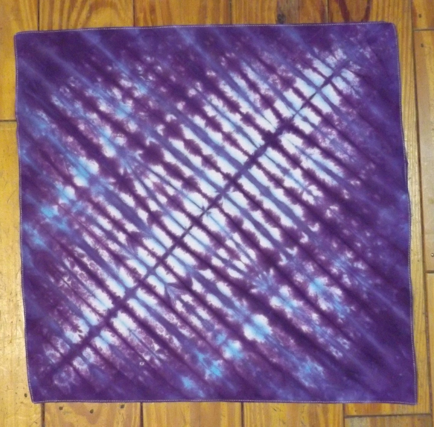 Bandana Pleat Tie-dye 20x20 Blue and Purple