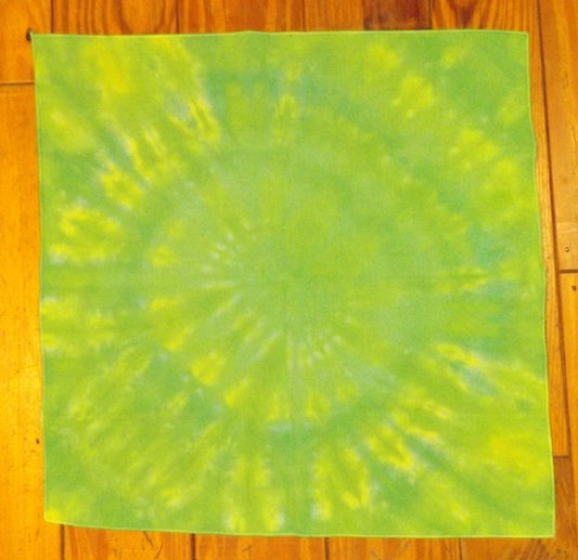 Bandana Spiral Tie-dye 20x20 Green and Yellow