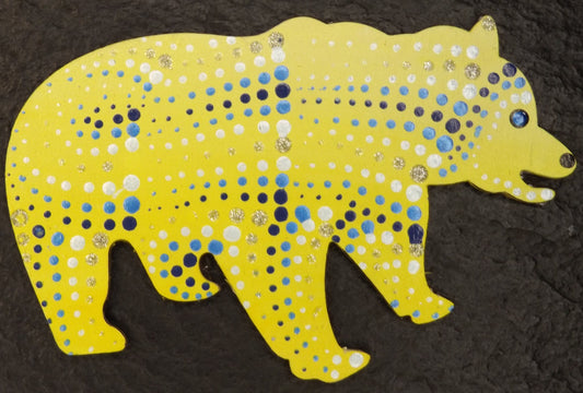 Magnet Bear Yellow with Blue Dots