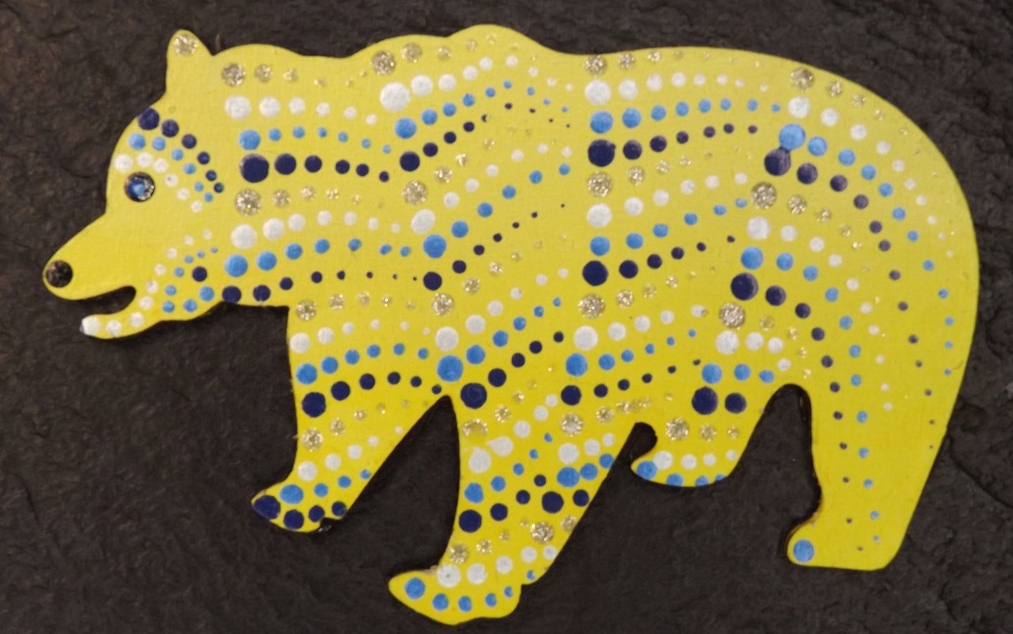 Magnet Bear Yellow with Blue Dots Too