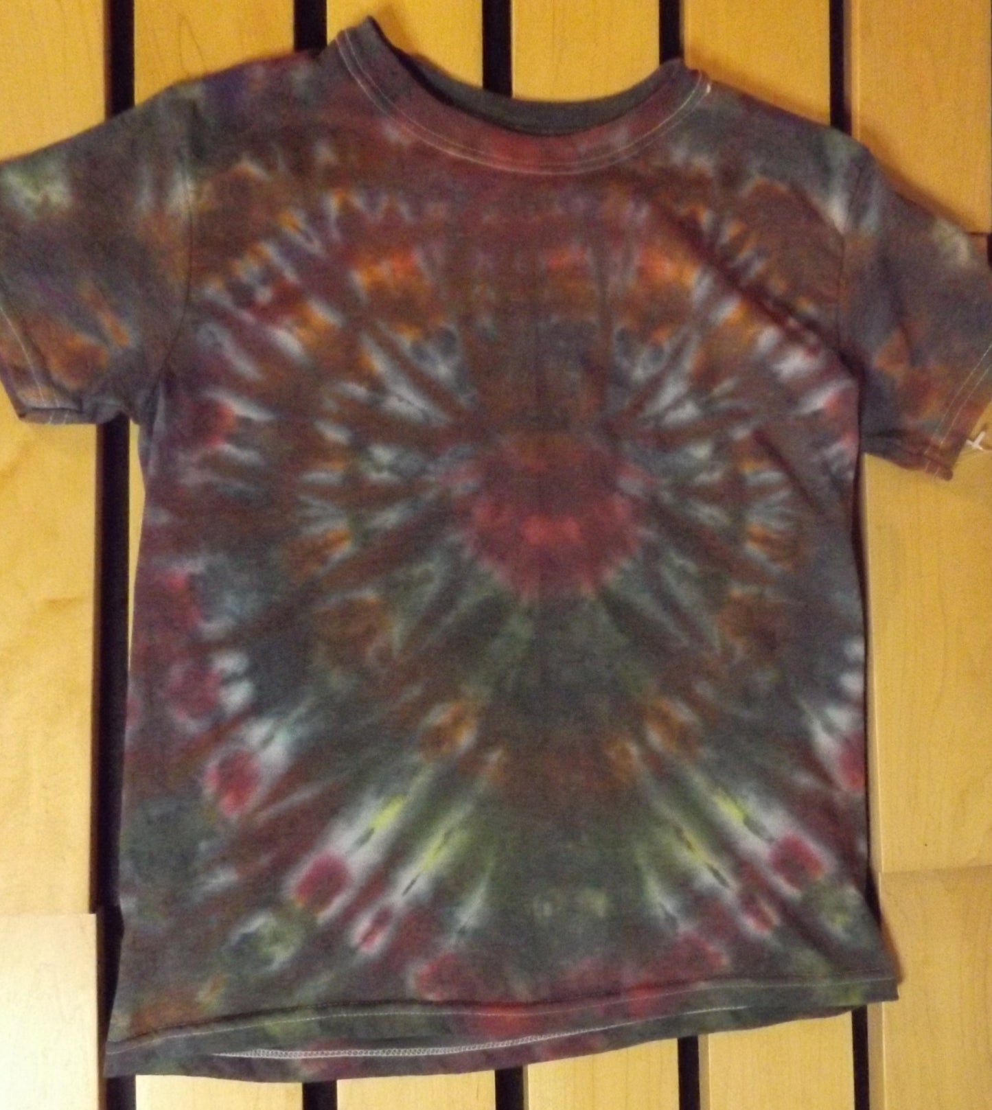 Kids Spider Tie-dye Large Crew Neck T-shirt Dark Spider