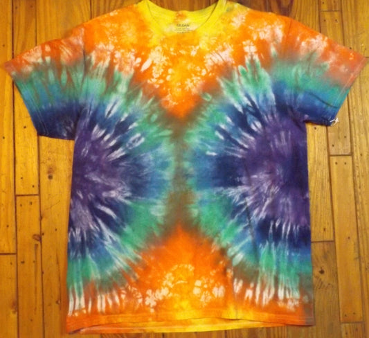 Circle Tie-dye Large Crew Neck T-shirt Twin Circles