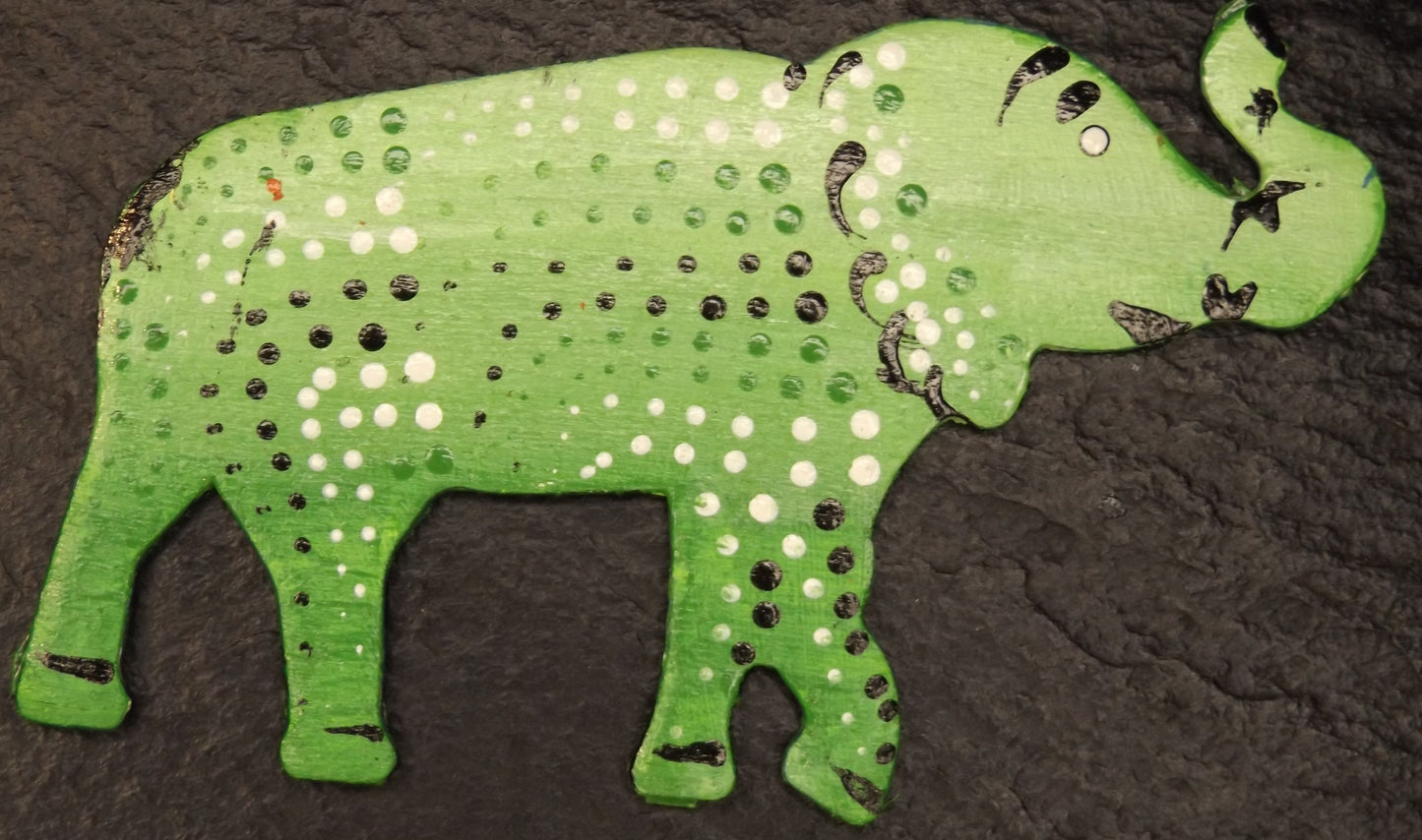 Magnet Elephant Green with Dots