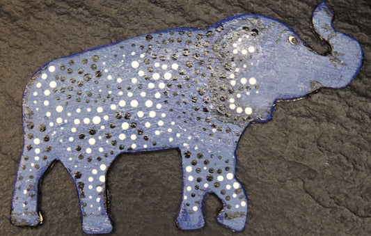 Magnet Elephant Blue with Dots