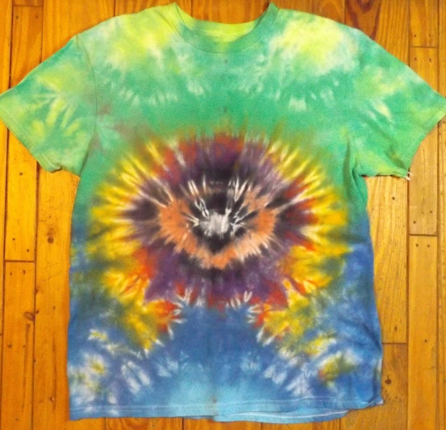 Eye Tie-dye Large Crew Neck T-shirt Purple Eye