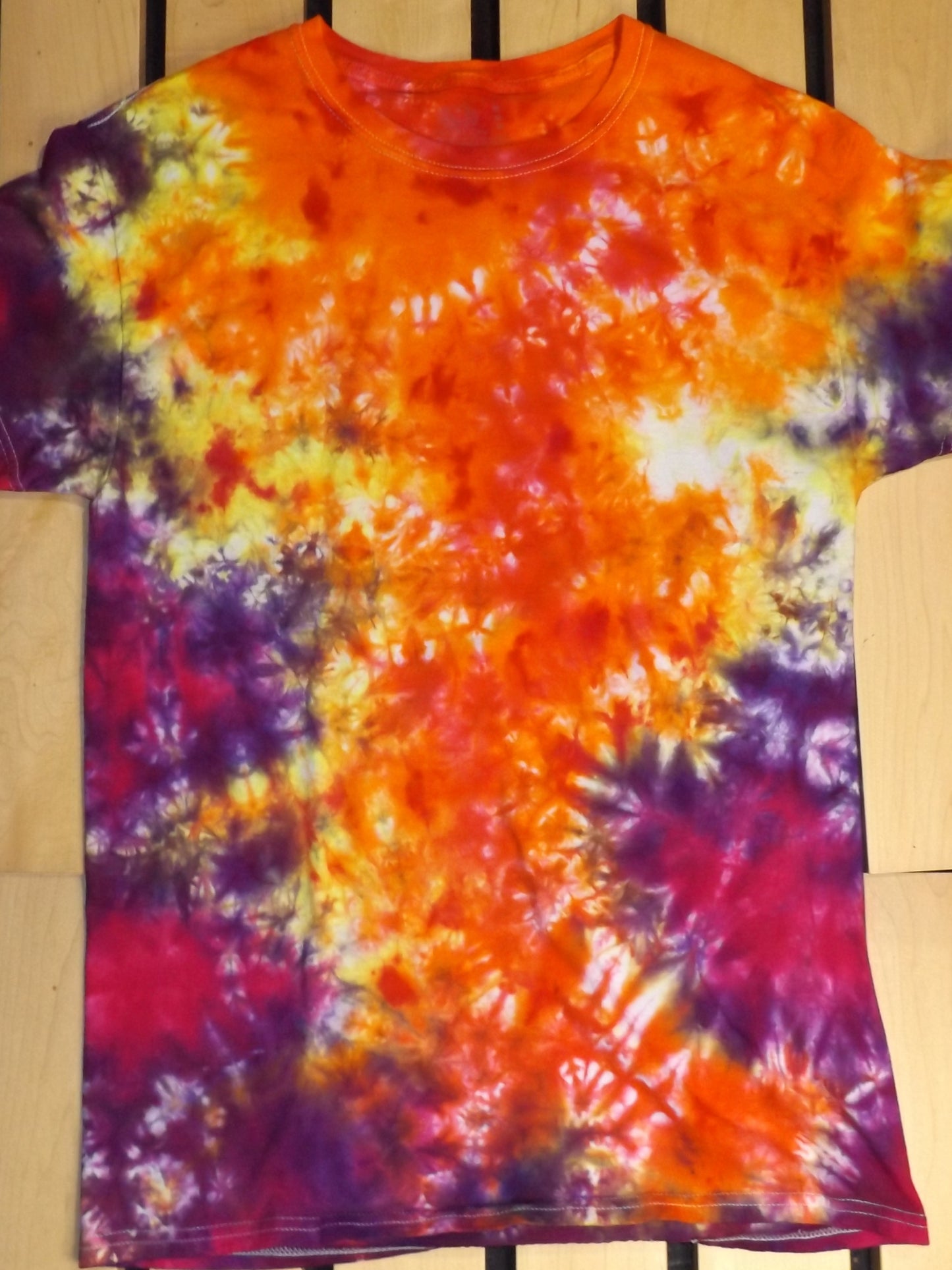 Galaxy Tie-dye Medium Crew Neck T-shirt Orange Pun