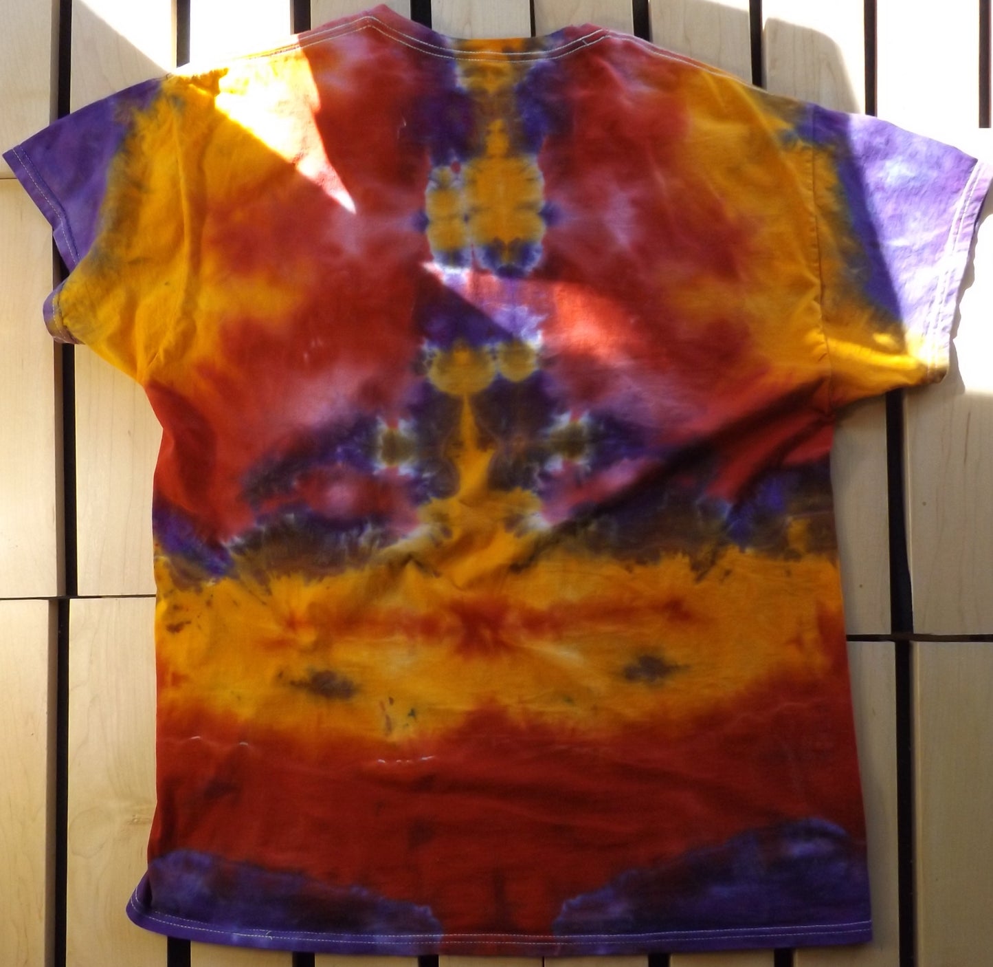 Mirror Tie-dye XL Crew Neck T-shirt Orange Alien