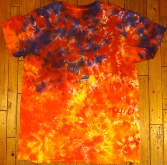 Galaxy Tie-dye 2X Crew Neck T-shirt Orange Galaxy