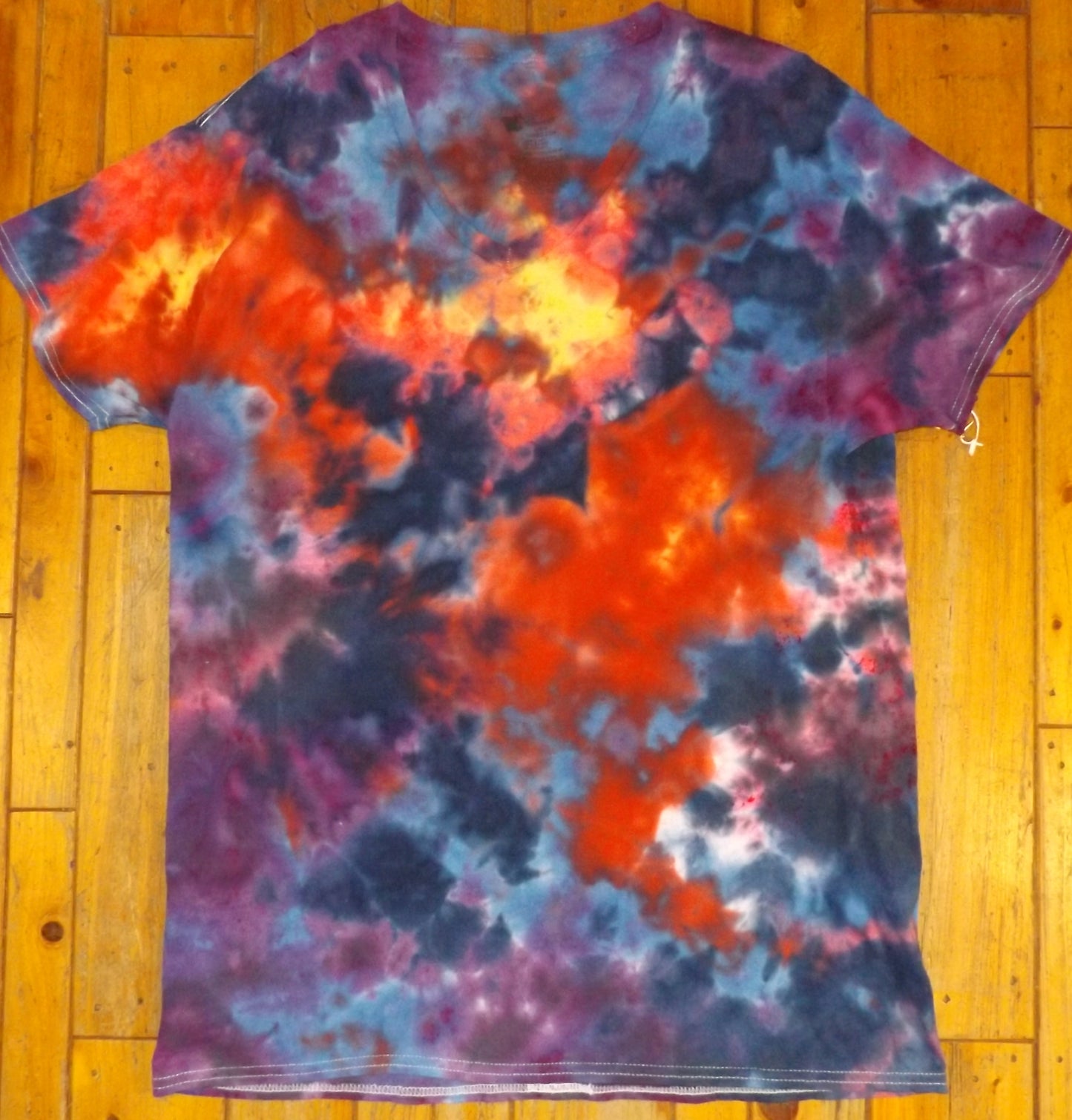 Galaxy Tie-dye Large V-Neck T-shirt Rainbow Galaxy