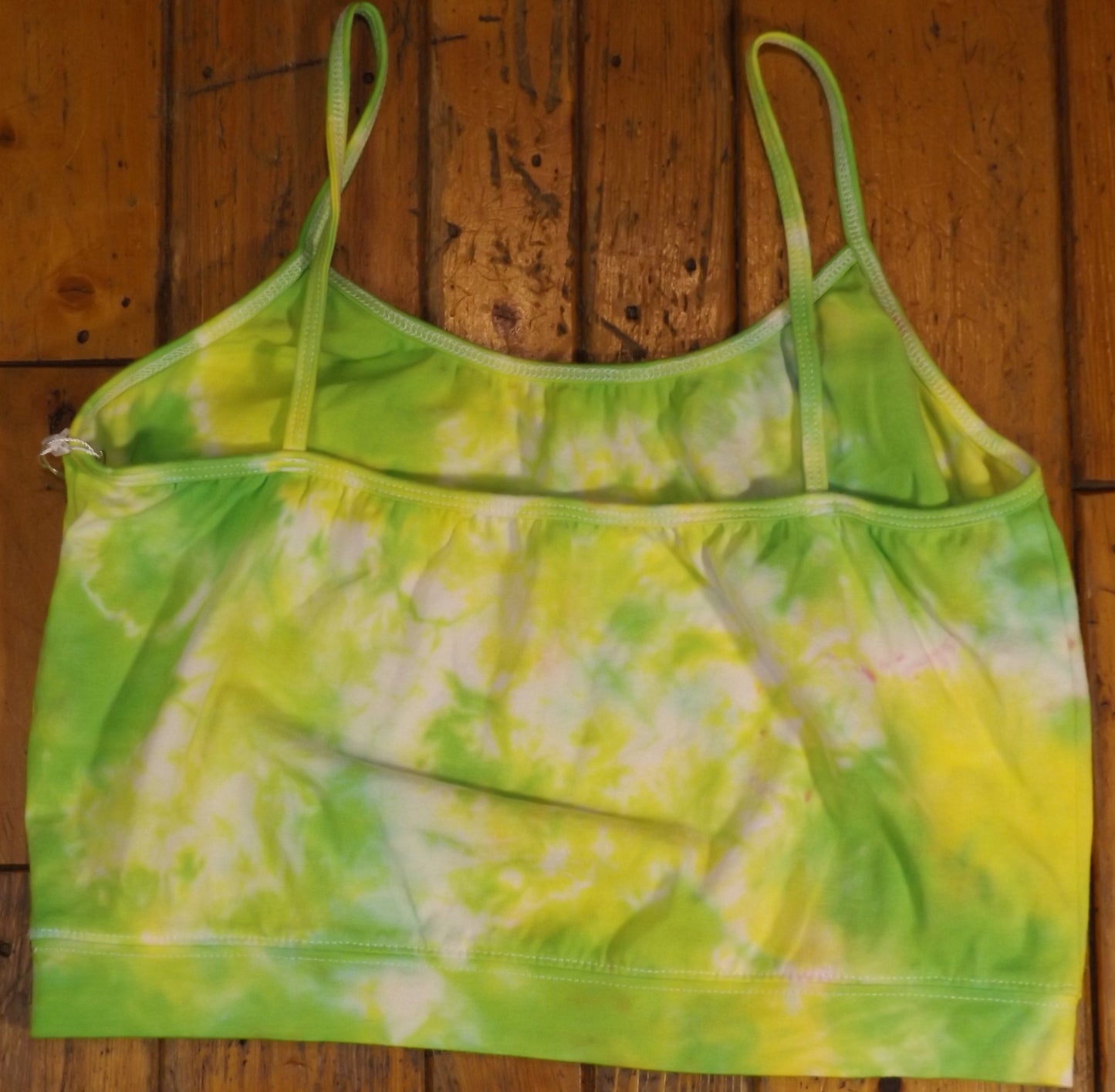 Sport Top Tie-dye Large Spaghetti Strap Tank Lime Green