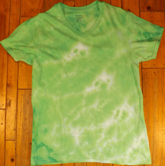 Galaxy Tie-dye Medium V-Neck T-shirt Green is Good