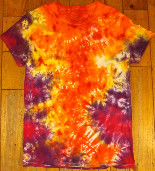 Galaxy Tie-dye Medium Crew Neck T-shirt Orange Pun