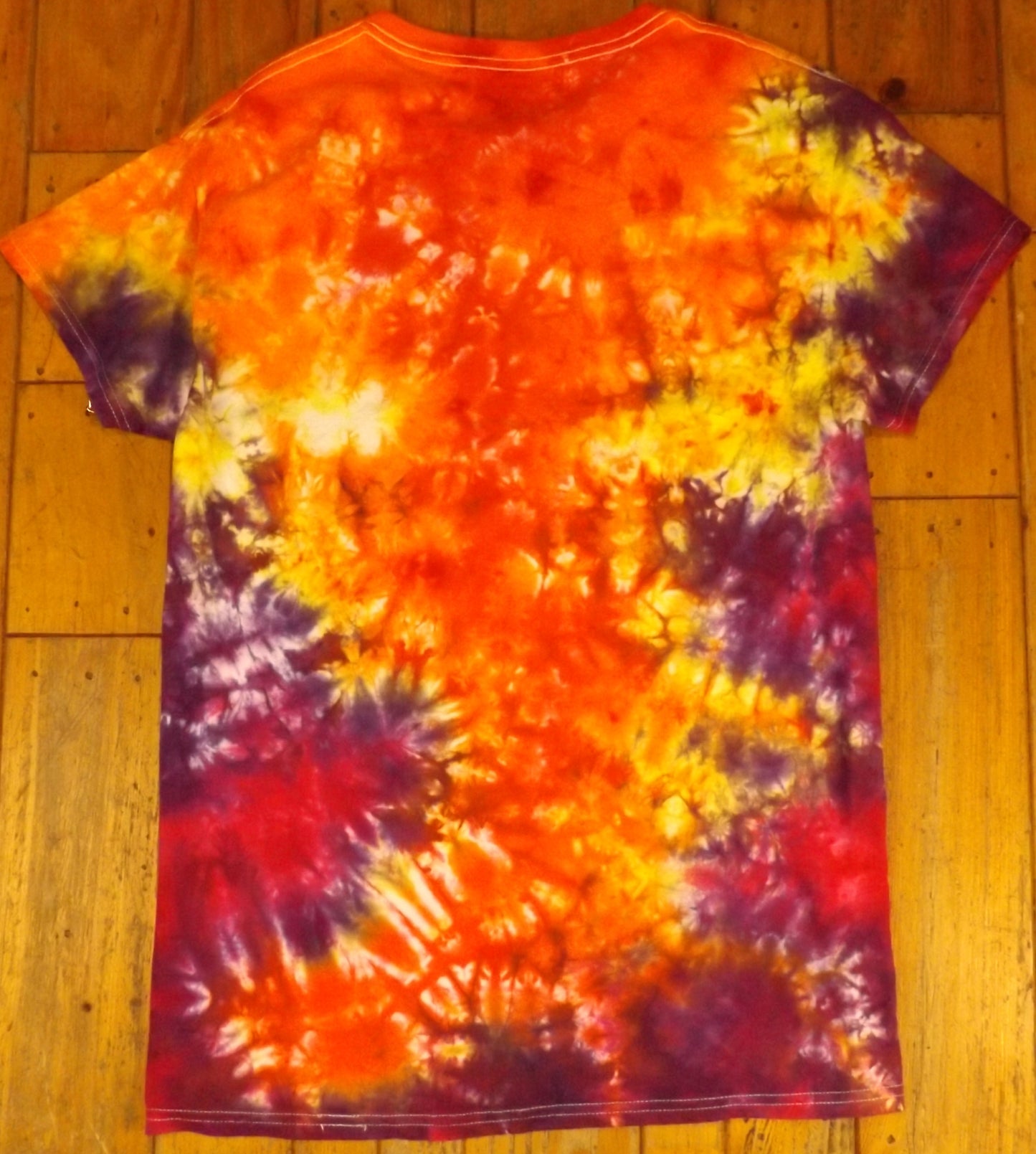 Galaxy Tie-dye Medium Crew Neck T-shirt Orange Pun