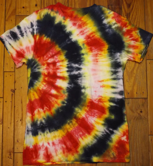 Geode Tie-dye Medium Crew Neck T-shirt Coral Snake Colors