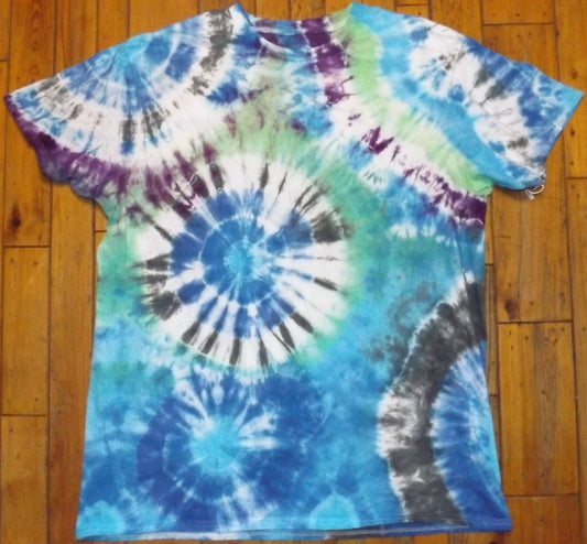 Geode Tie-dye XL Crew Neck T-shirt Blue Geode