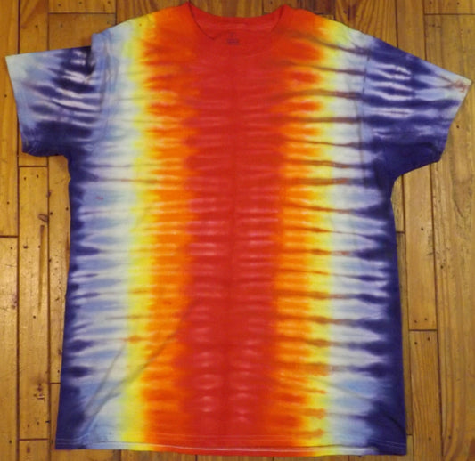 Mirror Tie-dye XL Crew Neck T-shirt Rainbow Pleats