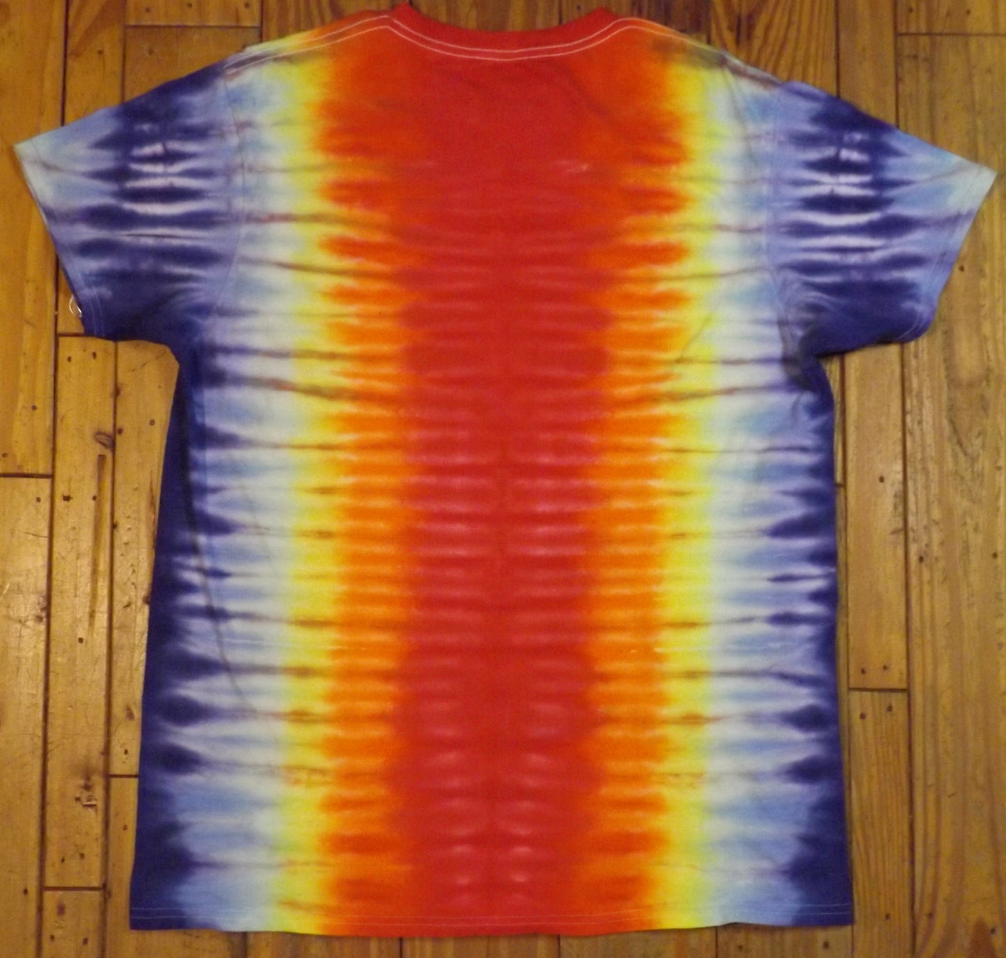 Mirror Tie-dye XL Crew Neck T-shirt Rainbow Pleats