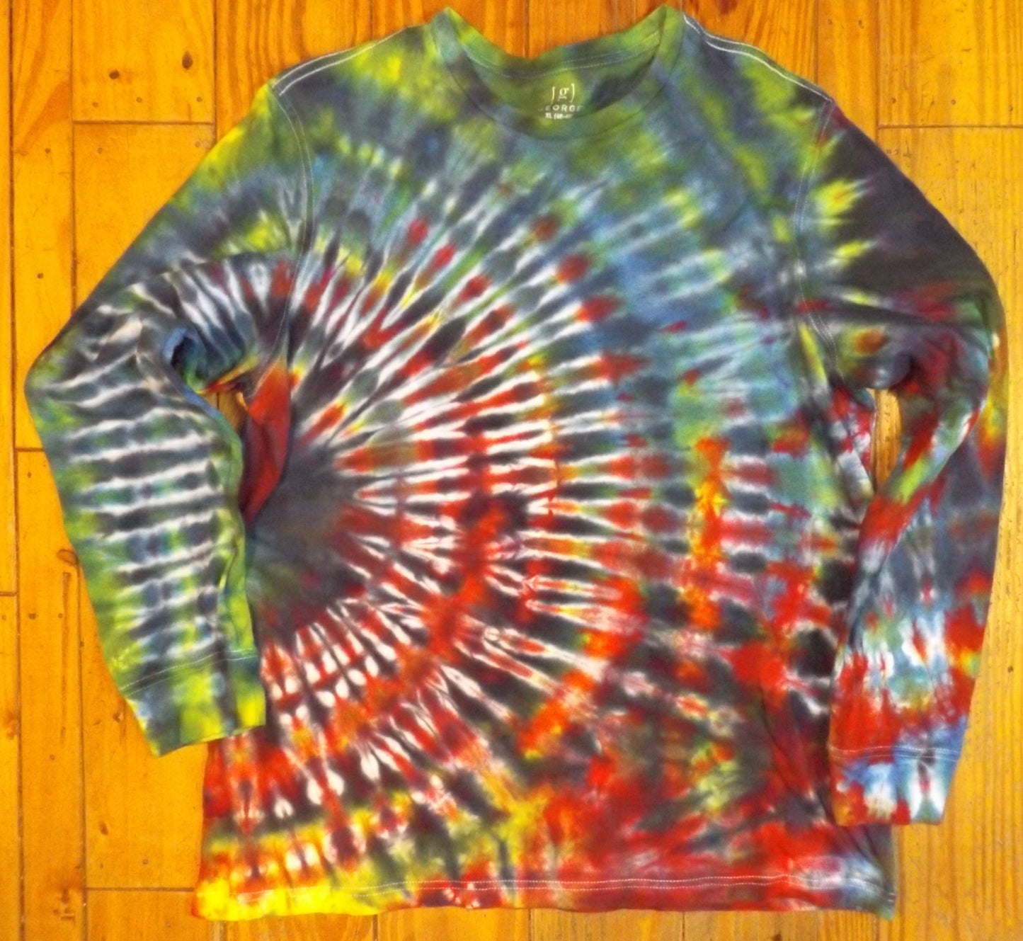 Pleat Tie-Dye XL Long sleeve Cre Neck T-shirt Good Try