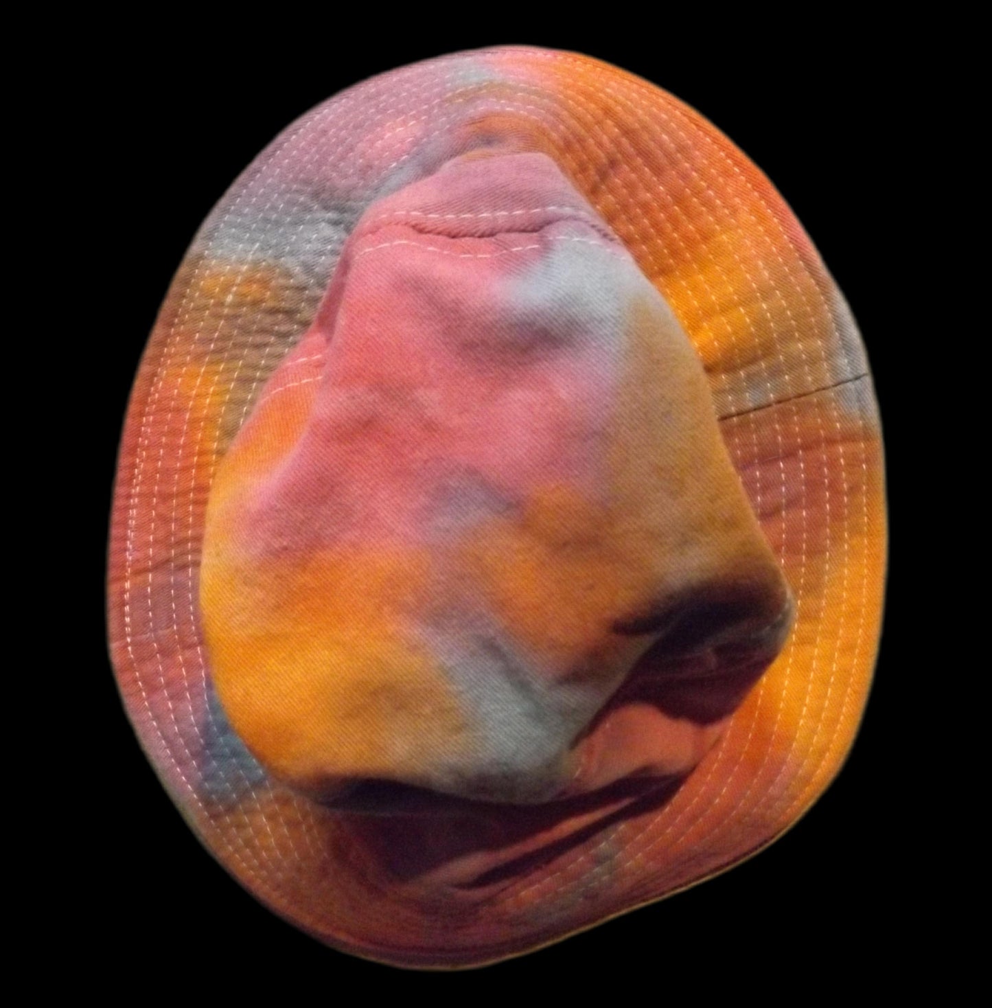 Hat Bucket Style Easter Bonnet Pink Orange and Blue