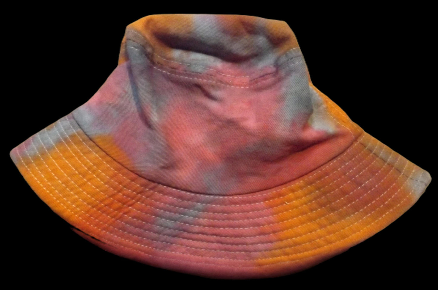 Hat Bucket Style Easter Bonnet Pink Orange and Blue