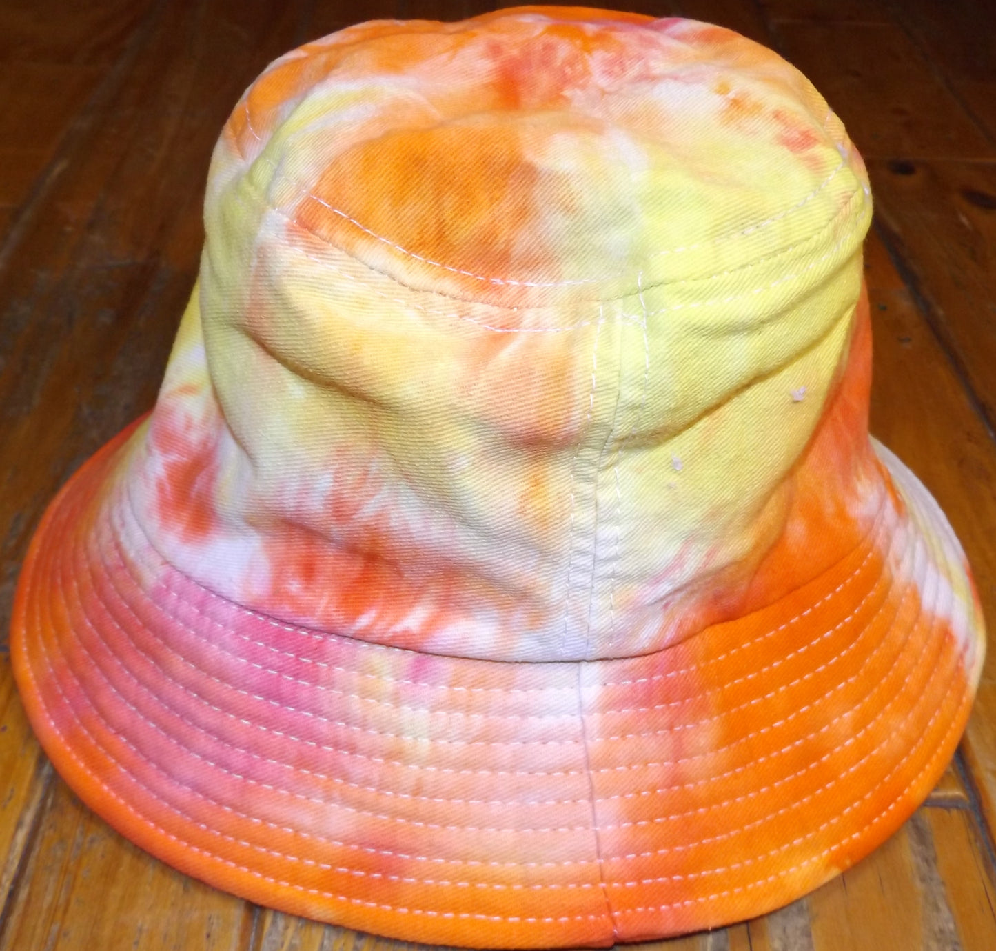 Hat Bucket Style Pink and Yellow