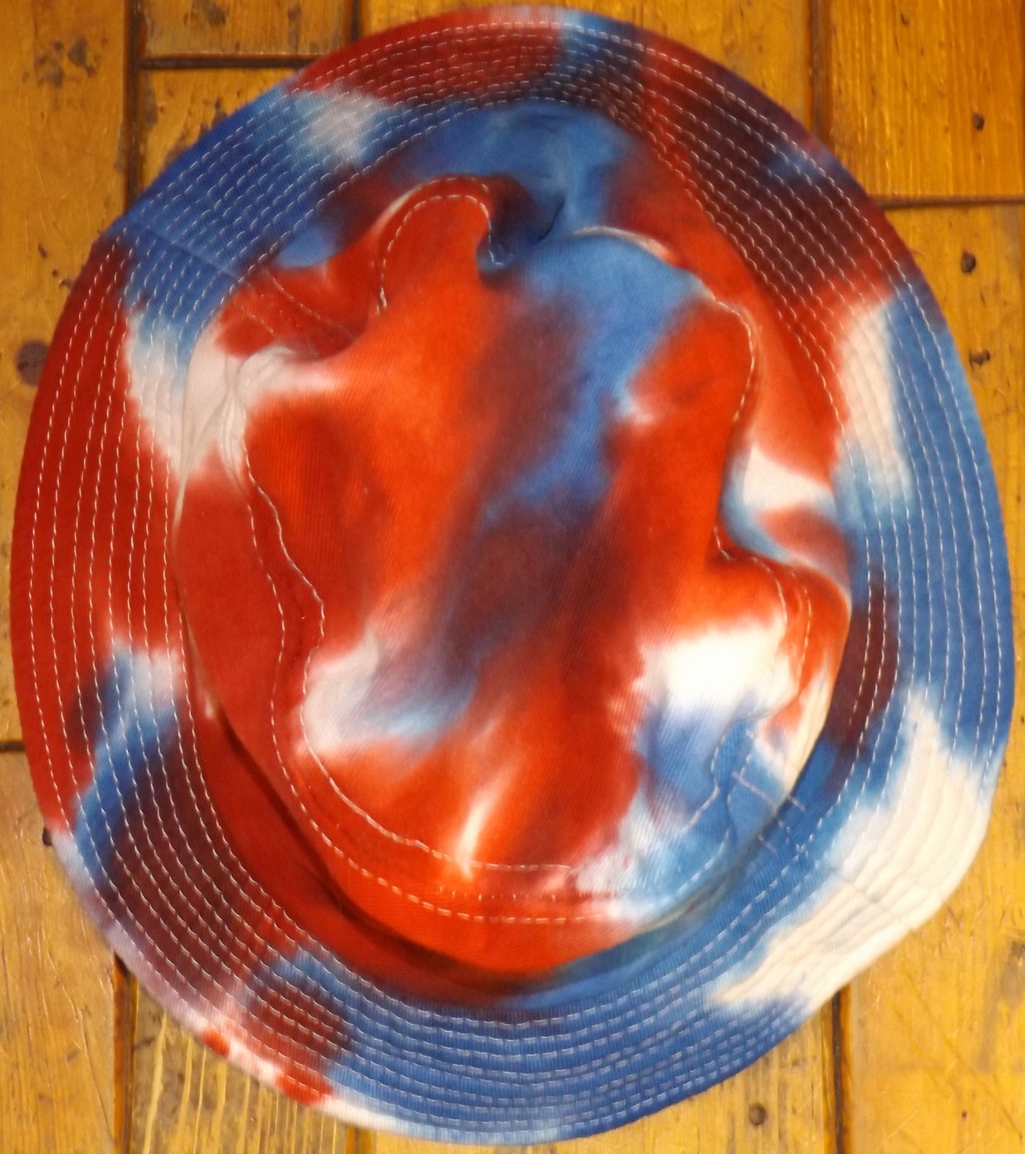 Hat Bucket Style Red White and Blue