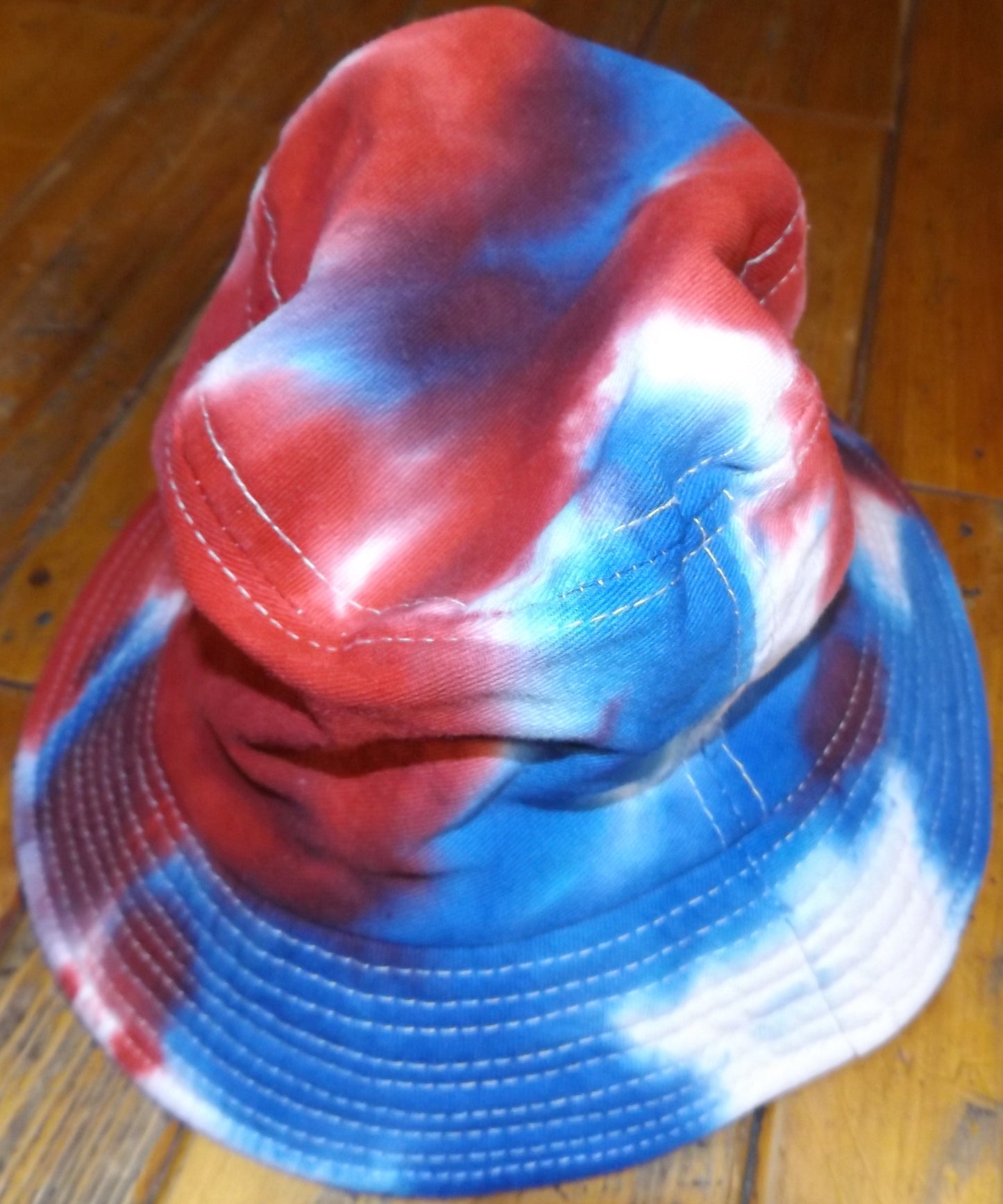 Hat Bucket Style Red White and Blue