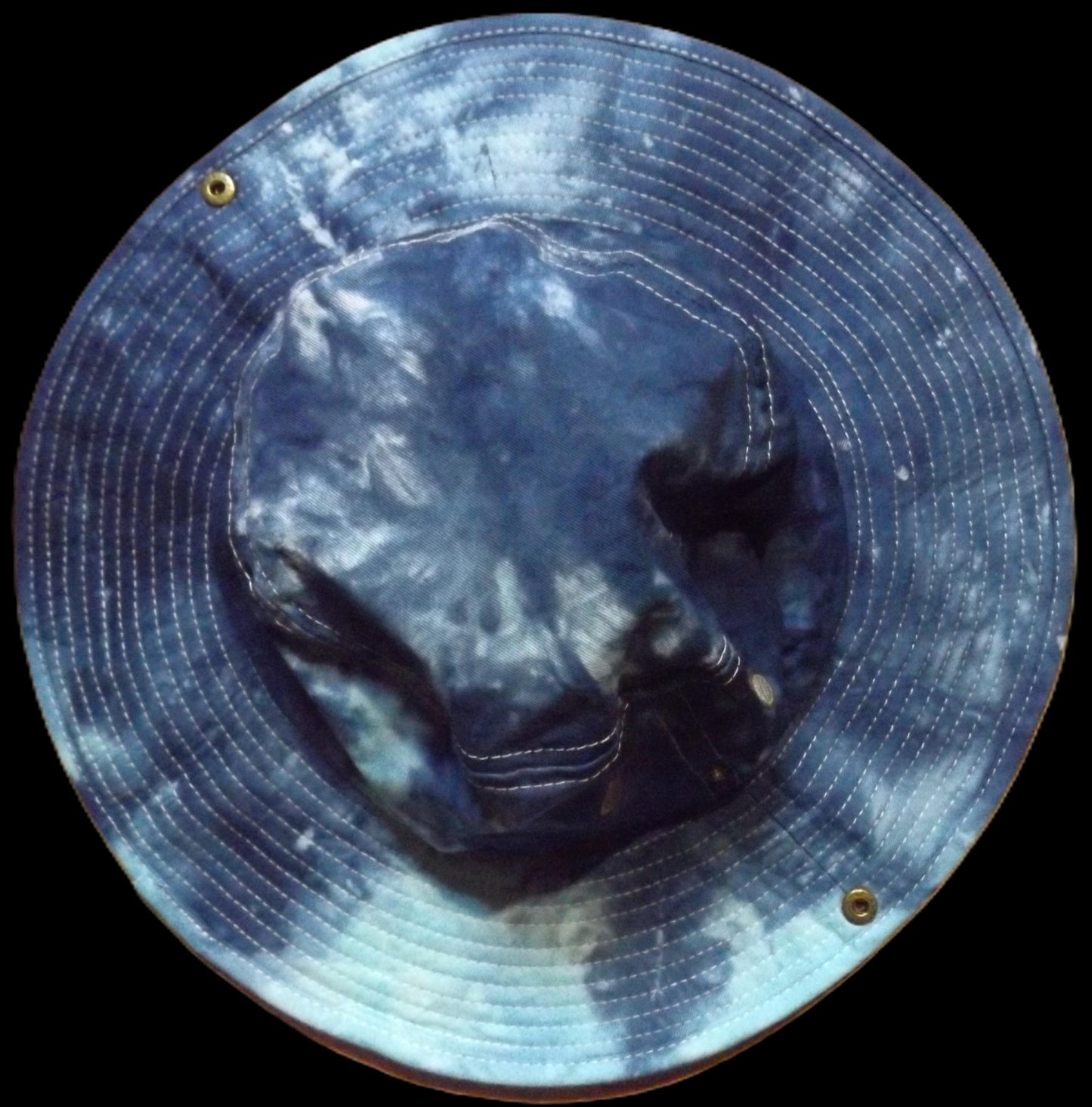 Safari Hat with Snaps and Chin Strap Two Tone Blue