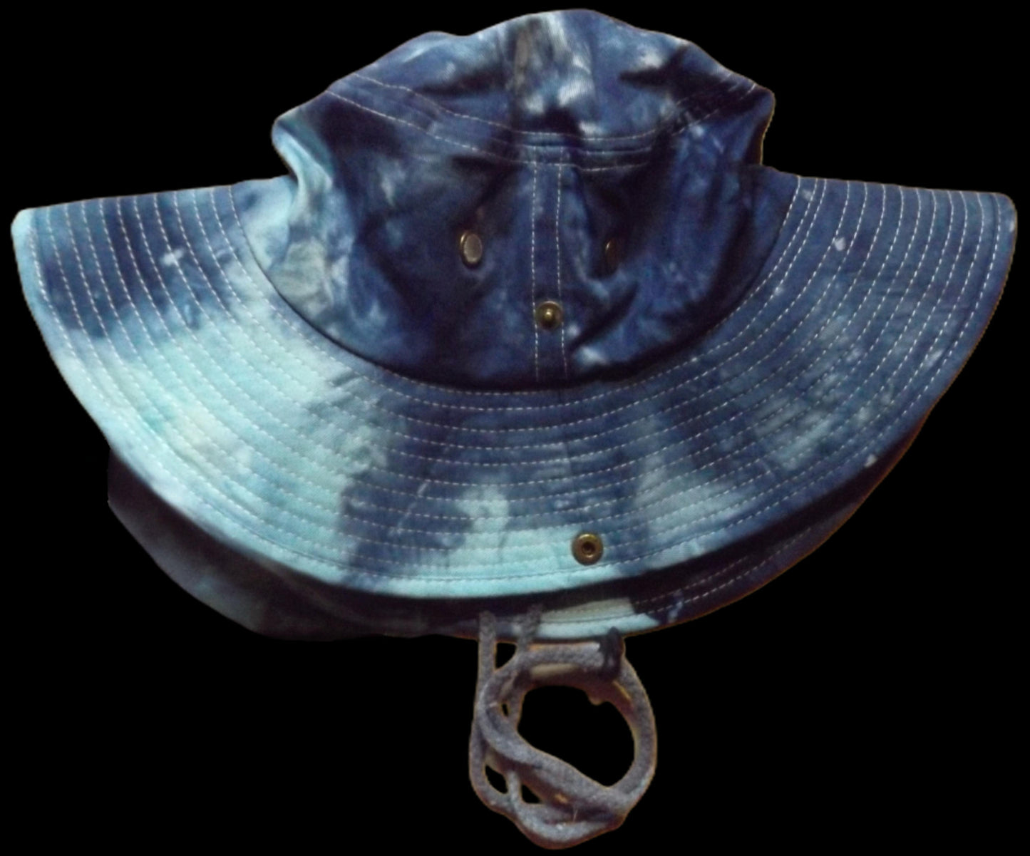 Safari Hat with Snaps and Chin Strap Two Tone Blue