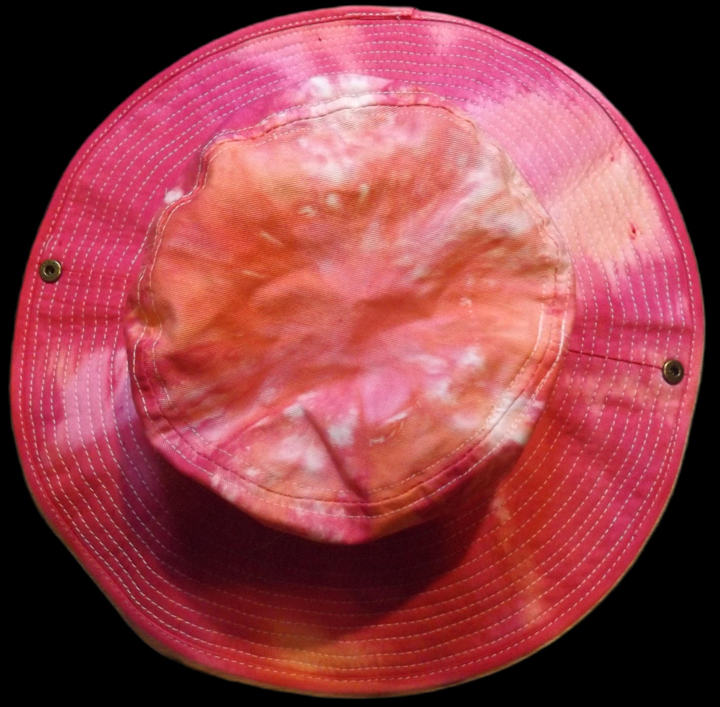 Safari Hat with Snaps and Chin Strap Pink and Coral