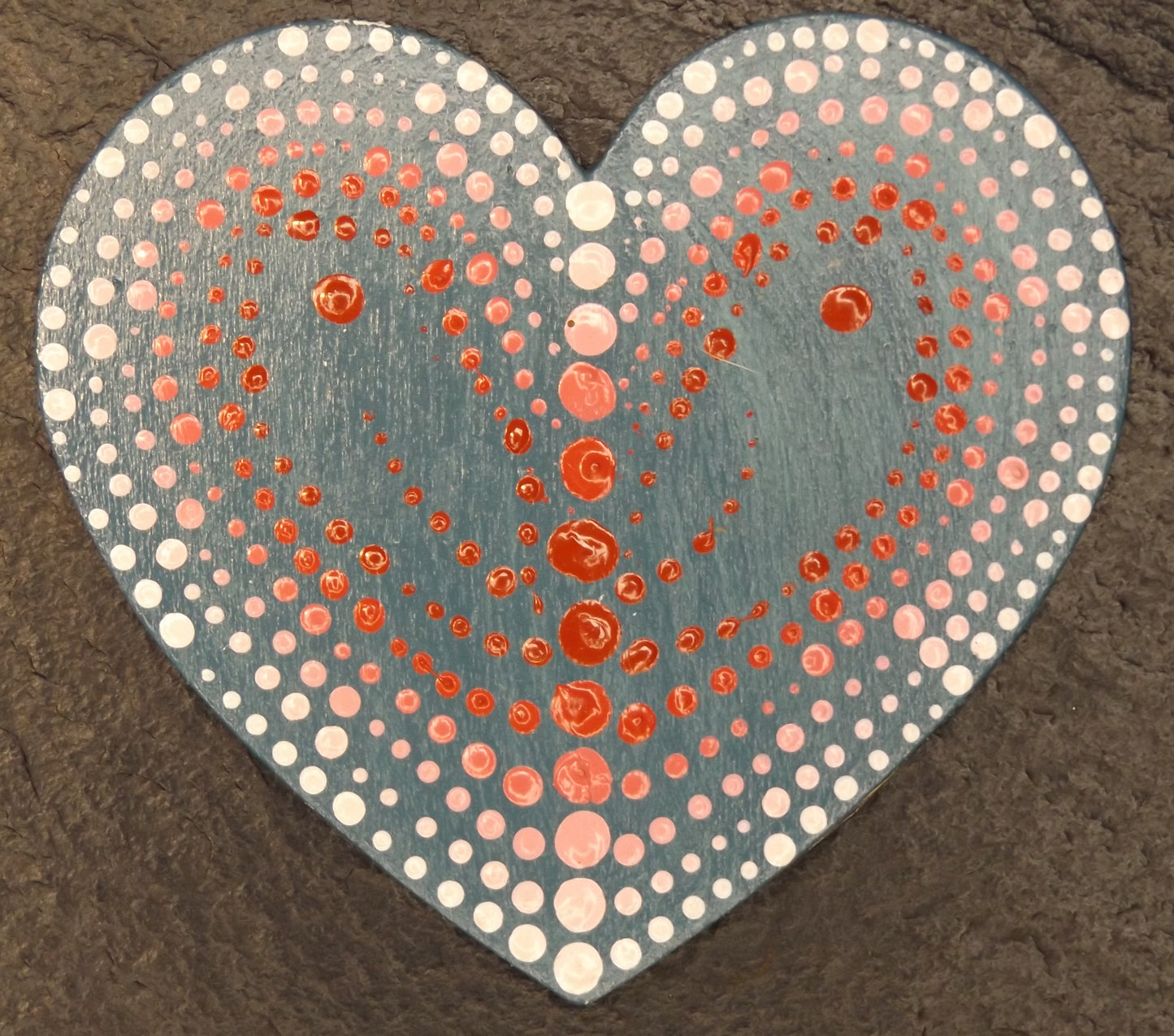 Magnet Heart Grey with Red Dots