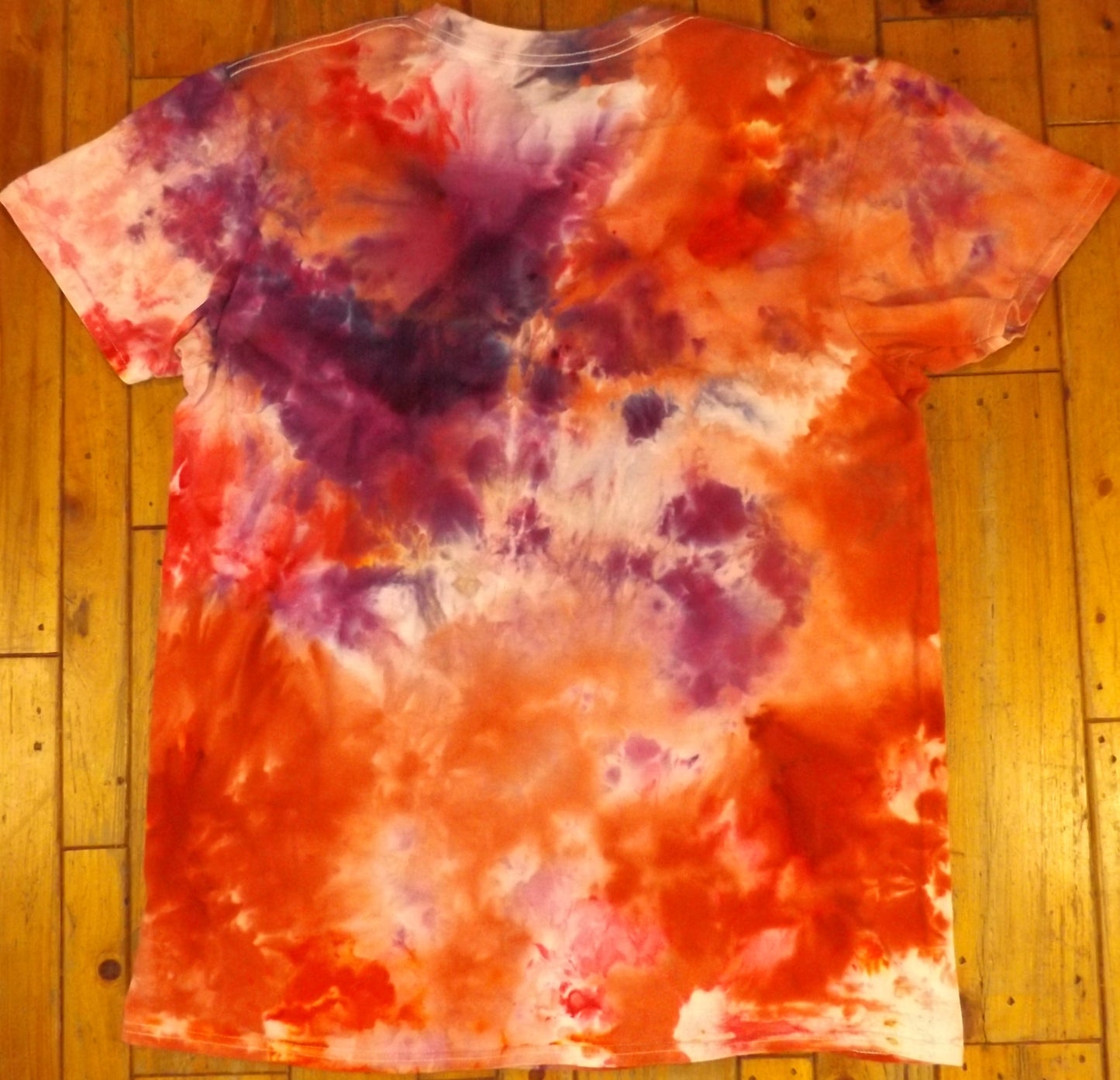 Ice Tie-dye Large Crew Neck T-shirt Pink Galaxy Ice